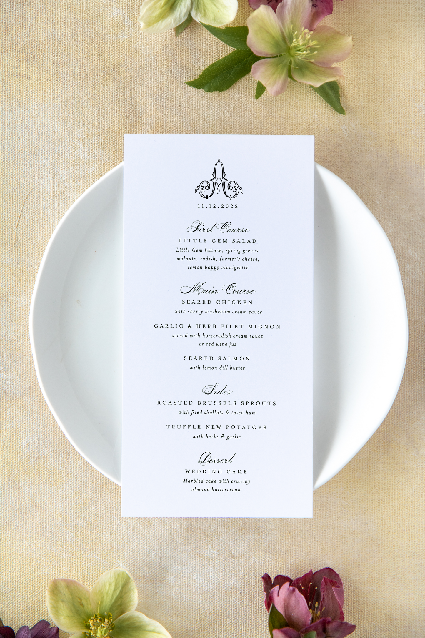Emily | Reception Menus