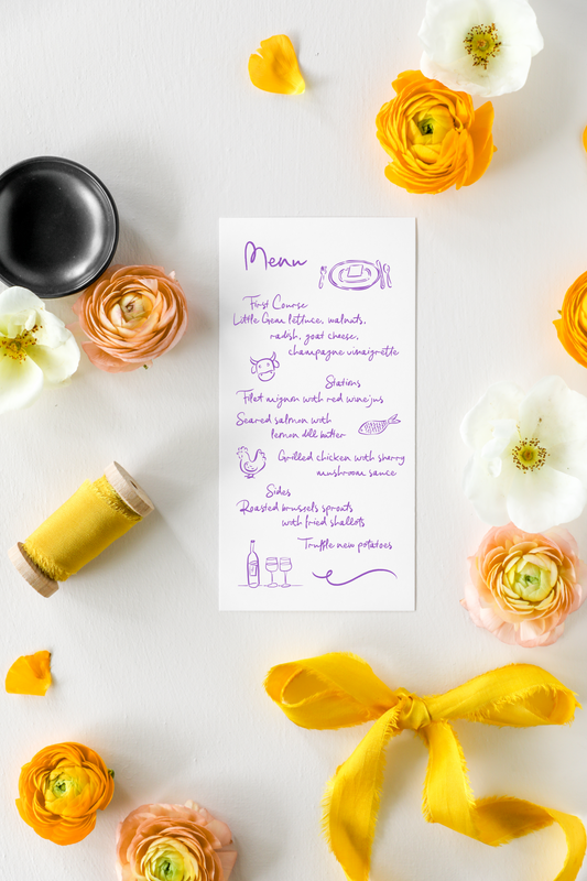 Camille | Reception Menus