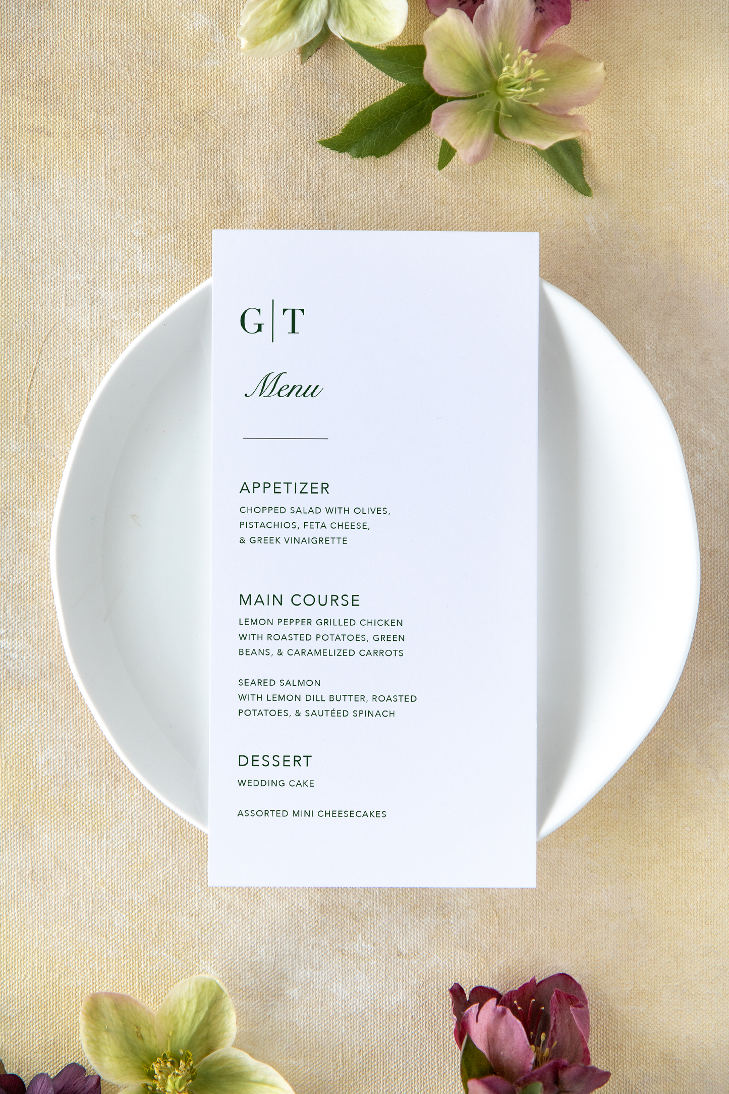 Grace | Reception Menus