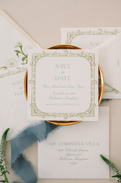 Rosie Save the Date  |  Curated Save the Date