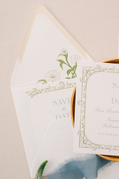Rosie Save the Date  |  Curated Save the Date