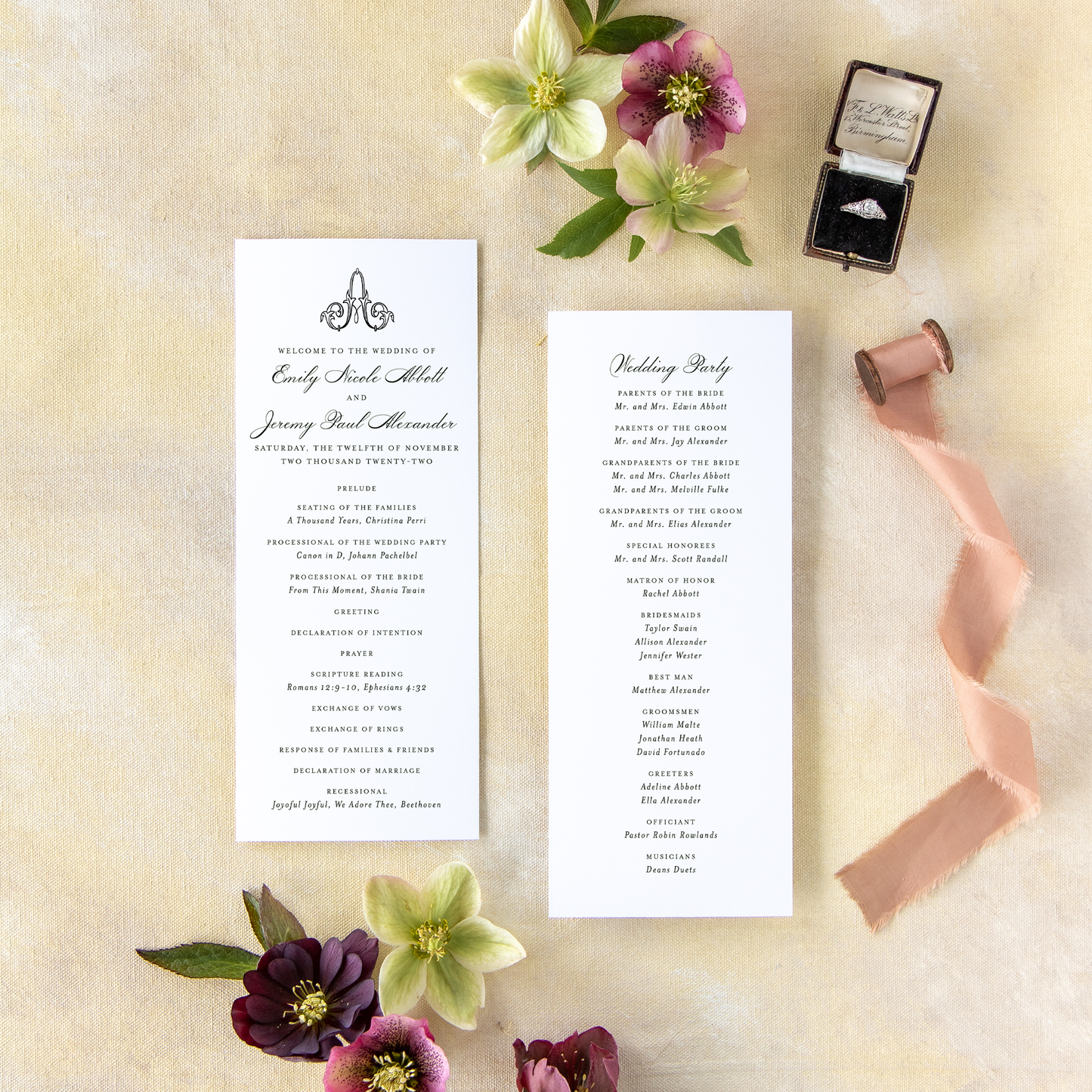 Emily  |  Wedding Ceremony Programs