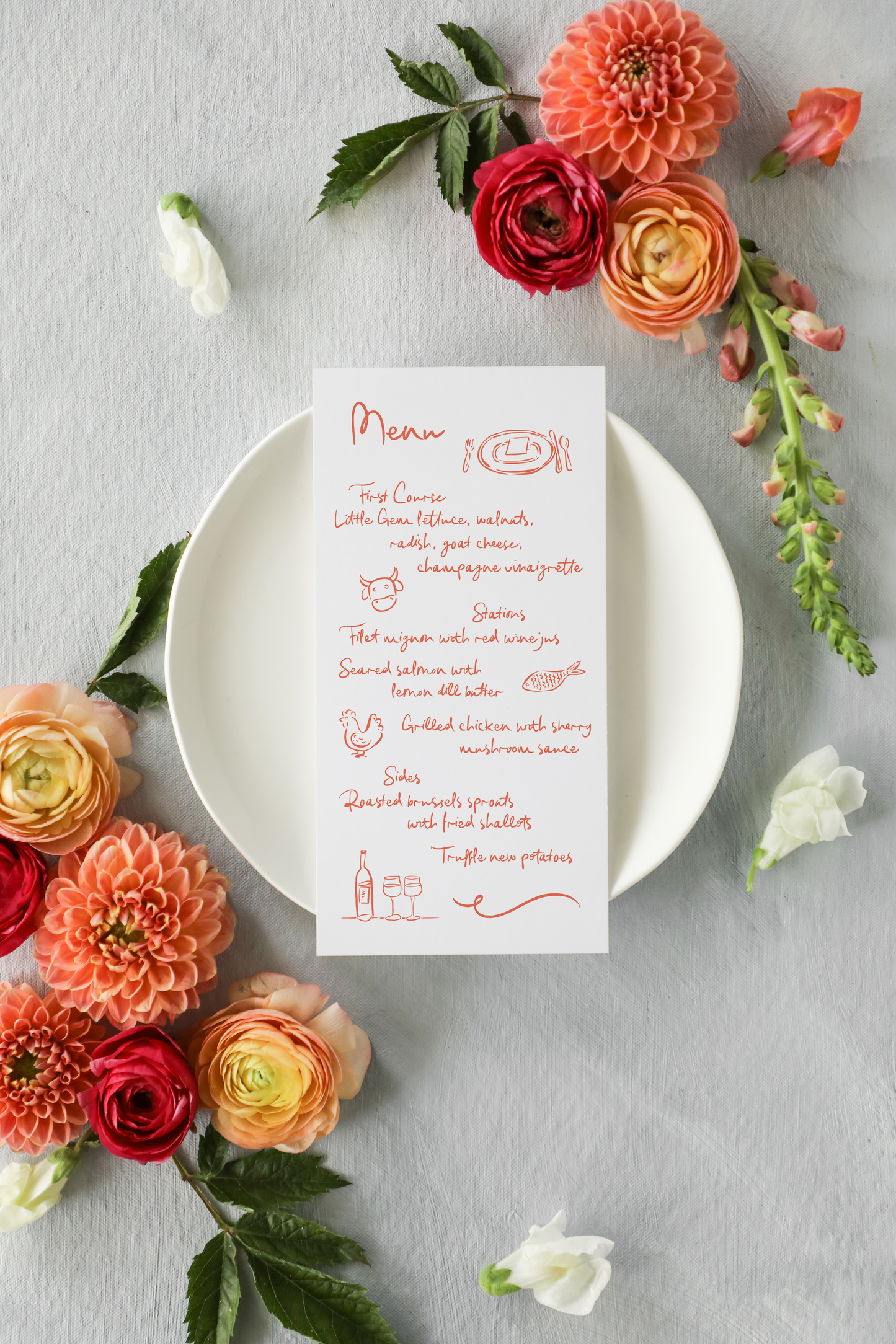 Camille  |  Reception Menus