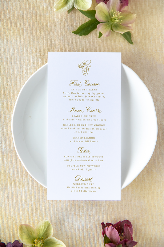 Morgan  |  Reception Menus