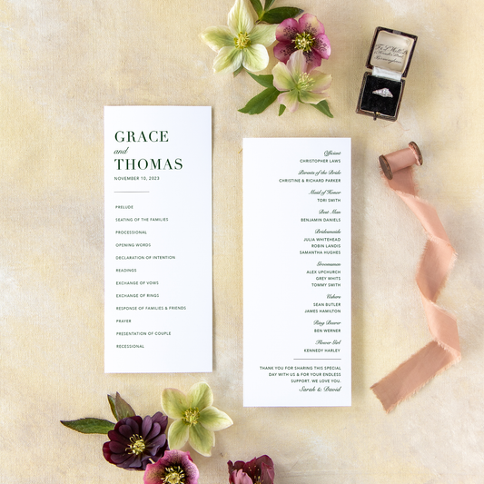 Grace  |  Wedding Ceremony Programs